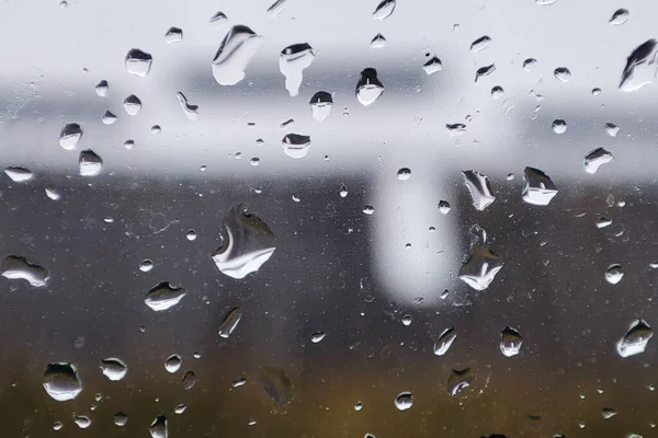 Sprudelwasser Fenster Regentropfen Textur Hintergrund Wassertropfen — Stockfoto