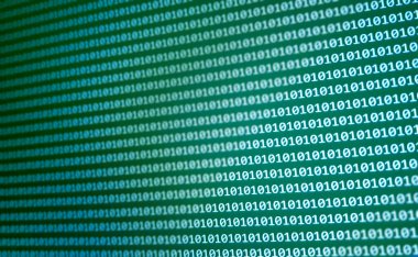 İkili kod arka planı. Teknolojik model. Kodlama konsepti. Sanal uzayda hackerlar saldırıyor. Yazılım geliştirme