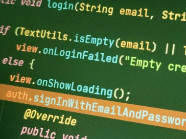 Kodlama kaynağı PHP kod ekranı. Soyut teknoloji geçmişi. Siber saldırı ya da güvenlik konsepti. Hacker izleme programı. Yazılım geliştirme