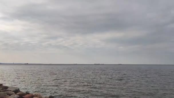 Horizont Über Dem Meer Meerwasser Surface Ocean Himmel Und Wasser — Stockvideo
