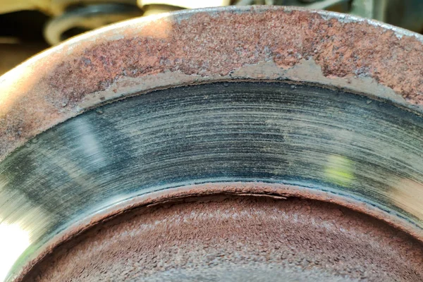 Old Brake Disc Replacement Repair Car Brakes Rust Brake Disc — Stok Foto