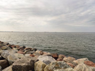 Horizon over the sea. Ocean background. Calm sea