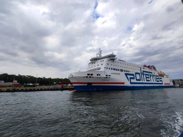 Gdansk Polonia Julio 2022 Amarre Del Ferry Polferries Puerto Pasajeros — Foto de Stock