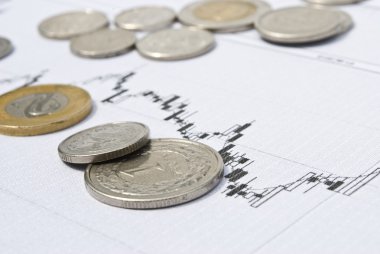 Zlotisi veya pln sikke ve para birimi olarak hisse senedi grafiği konsept değişimi