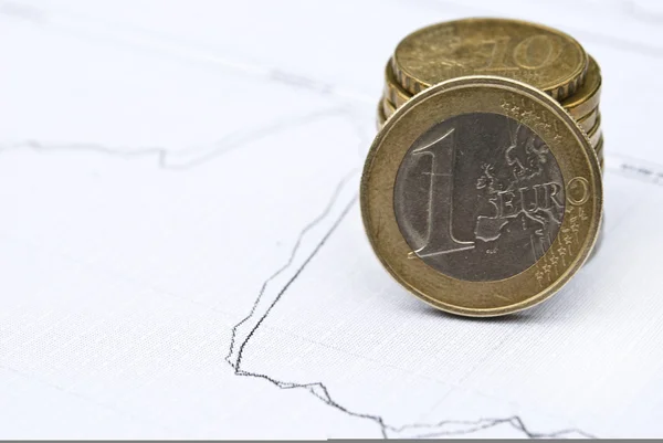 Euro para ve Döviz Satım kavram olarak hisse senedi grafiği — Stok fotoğraf