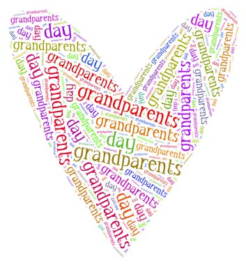 etiket veya word cloud büyükbaba ve Büyükanneler günü kalp şeklinde ilgili