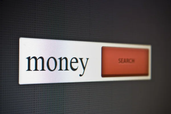 Internet search bar with phrase money — Stock Photo, Image