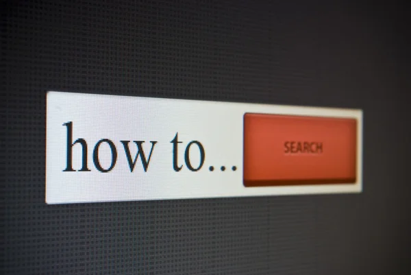 Internet search bar met zin hoe — Stockfoto