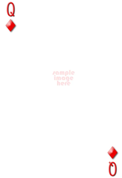 Queen of diamonds blank gambling card with empty space for photo — Stock Photo, Image