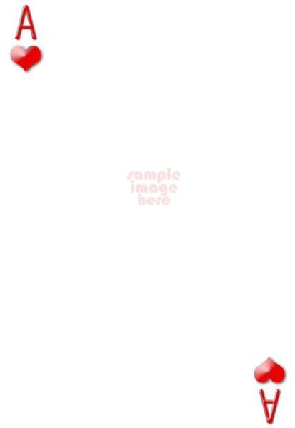 Herz-Ass leere Spielkarte mit leerem Platz für Foto — Stockfoto