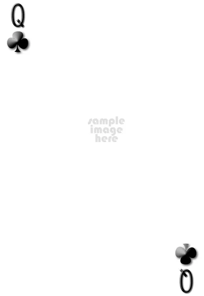 Queen of clubs blank gambling card with empty space for photo — Stock Photo, Image