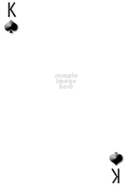 Rei de espadas cartão de jogo em branco com espaço vazio para foto — Fotografia de Stock
