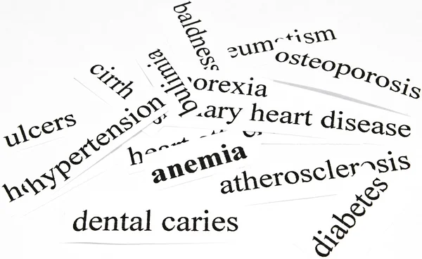 Concepto de salud de las enfermedades causadas por una nutrición poco saludable — Foto de Stock
