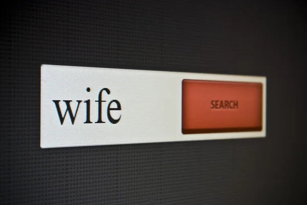 互联网搜索栏与短语的妻子 — 图库照片