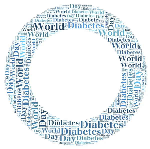 Tag o parola nube Giornata Mondiale del Diabete correlati in forma di cerchio — Foto Stock