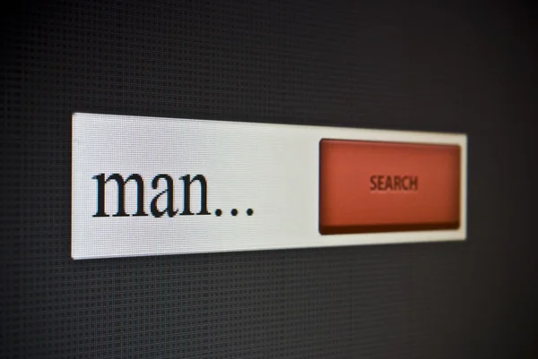 Internet search bar with phrase man — Stock Photo, Image