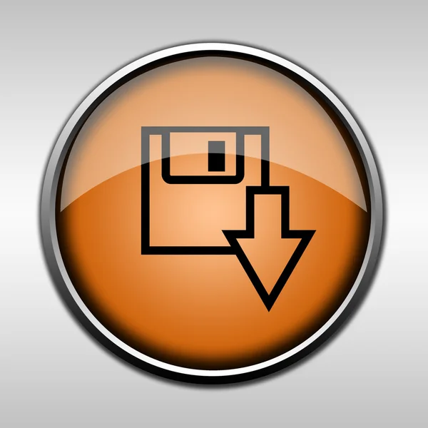 Orange glossy download button — Stock Photo, Image