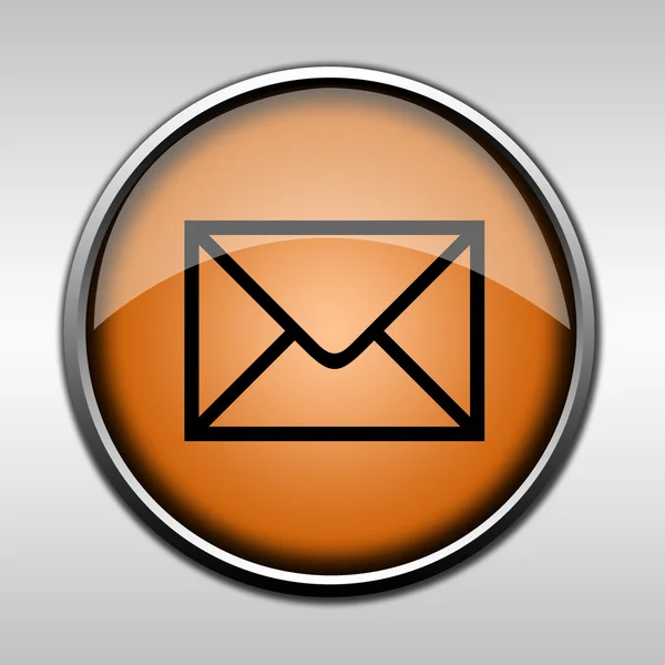 Orange glossy message button — Stock Photo, Image