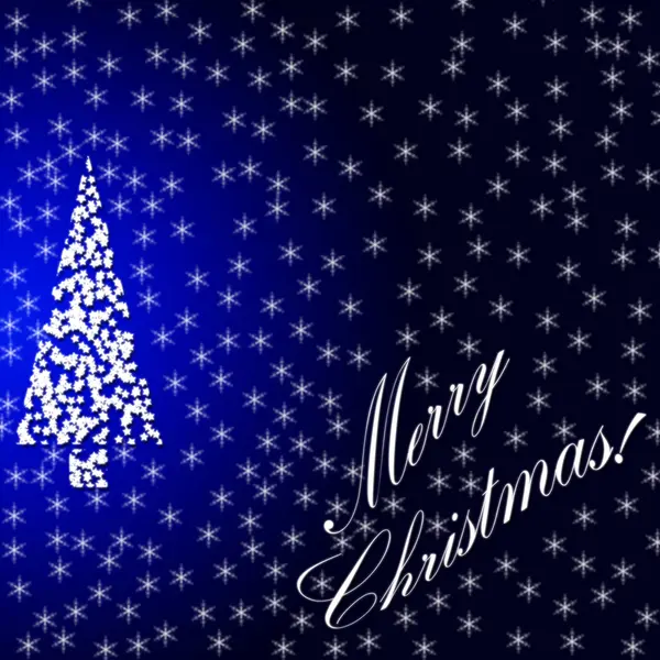 Streszczenie kartki świąteczne pozdrowienia z drzewa i płatki śniegu — Zdjęcie stockowe