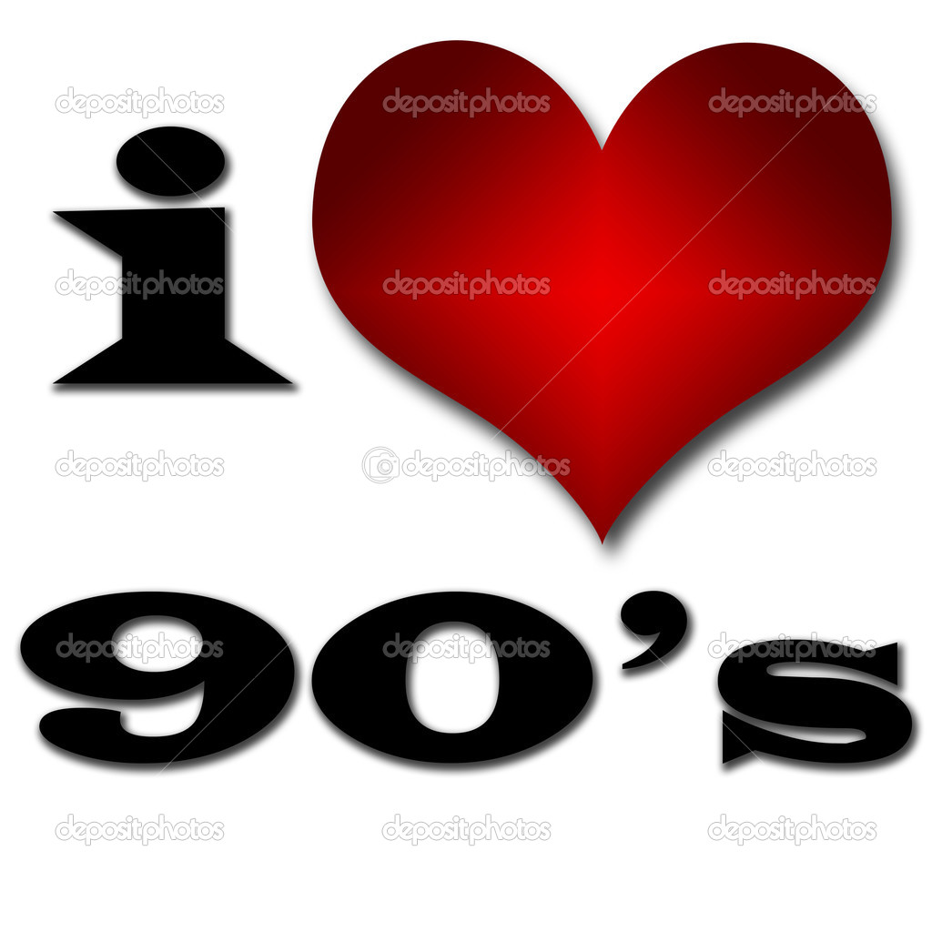 I love 90's. Funny concept of heart and inscription or text