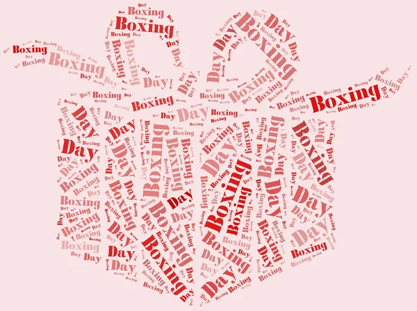 Tag or word cloud boxing day related in shape of gift box — Stock Photo, Image