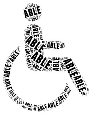 Tag or word cloud disability related clipart