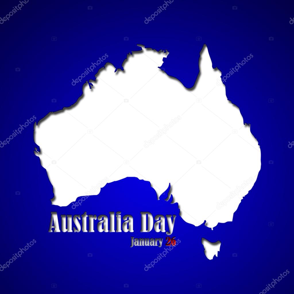graphic design australia day related in shape of continent stock