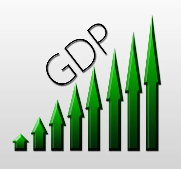 Gráfico que ilustra el crecimiento del PIB, concepto de indicador macroeconómico — Foto de Stock