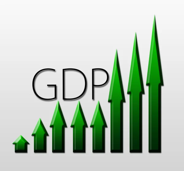 Gráfico ilustrativo do crescimento do PIB, conceito de indicador macroeconómico — Fotografia de Stock