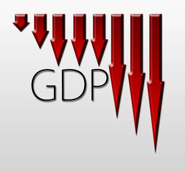 Gdp 하락, 거 시경제 지표 개념을 설명 하는 차트 — 스톡 사진