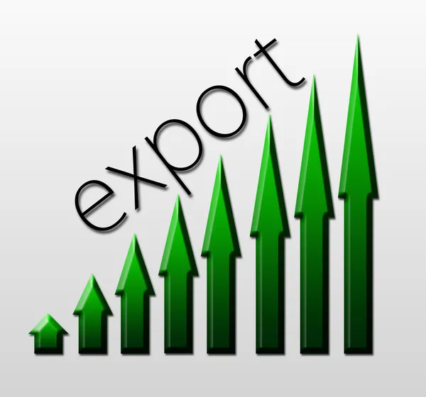 Gráfico ilustrativo do crescimento das exportações, conceito macroeconómico — Fotografia de Stock