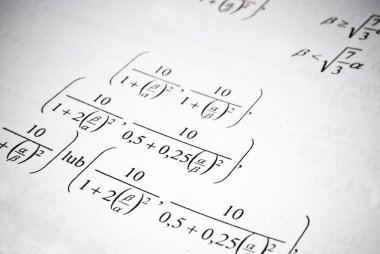 matematiksel formüller ve hesaplamalar. Matematik eğitimi kavramı.