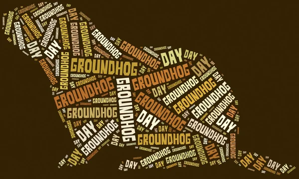 Tag or word cloud Groundhog Day related — Stock Photo, Image