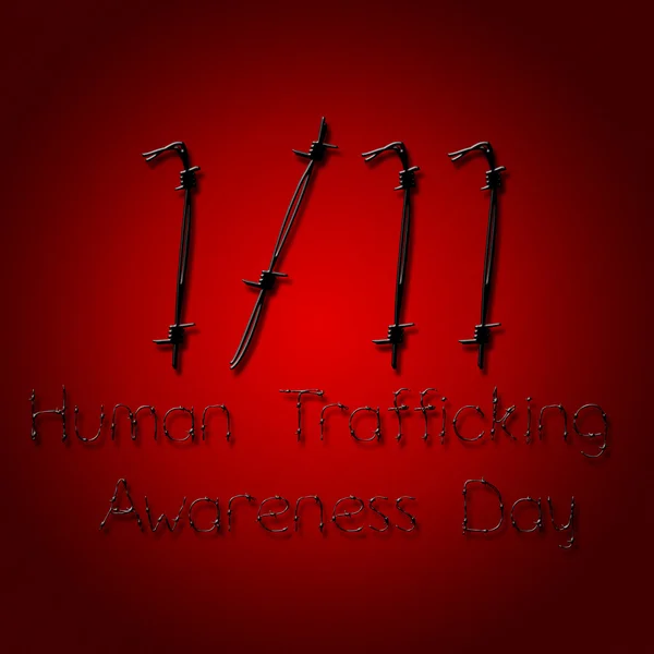 Графический дизайн День осведомленности о торговле людьми — стоковое фото