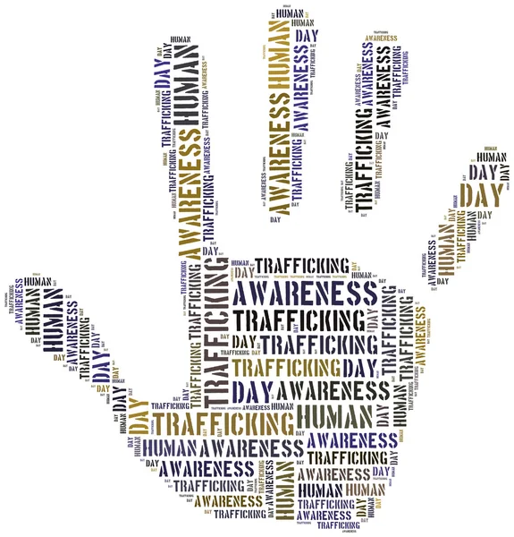 Tag or word cloud human trafficking awareness day related — Stock Photo, Image