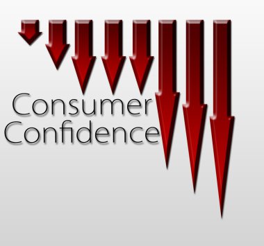 Chart illustrating Consumer Confidence drop clipart