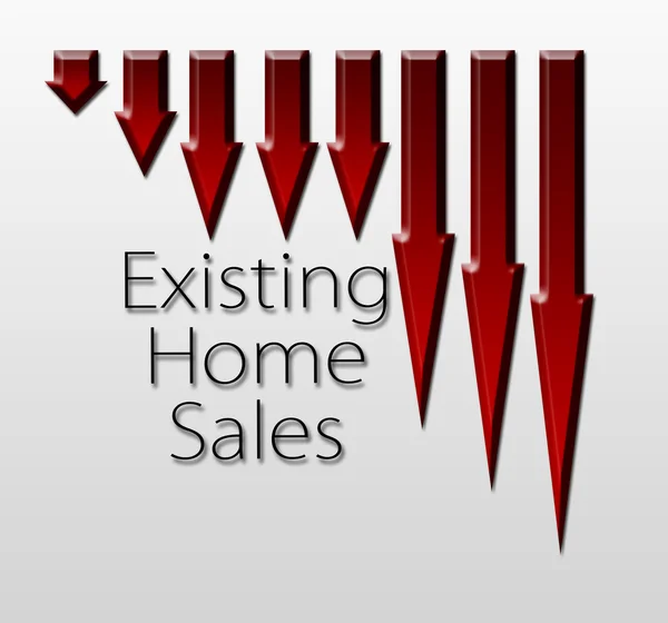 Grafiek illustreren bestaande huis verkoop daling — Stockfoto