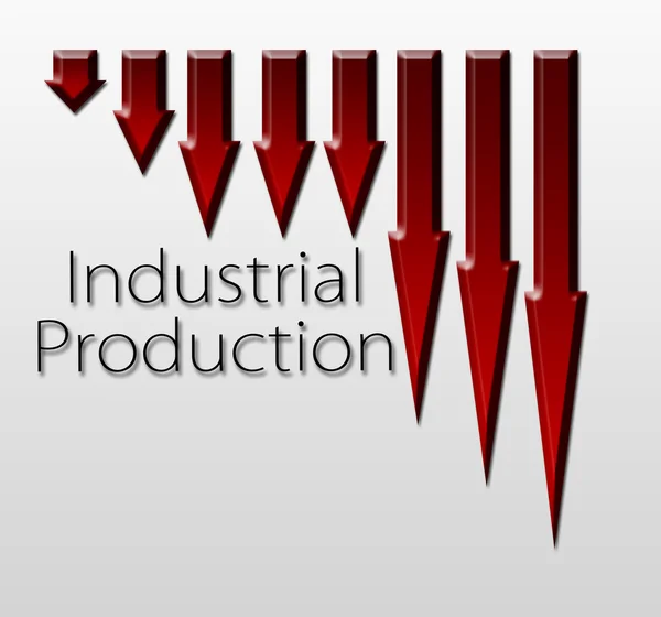 Gráfico que ilustra la caída de la producción industrial —  Fotos de Stock