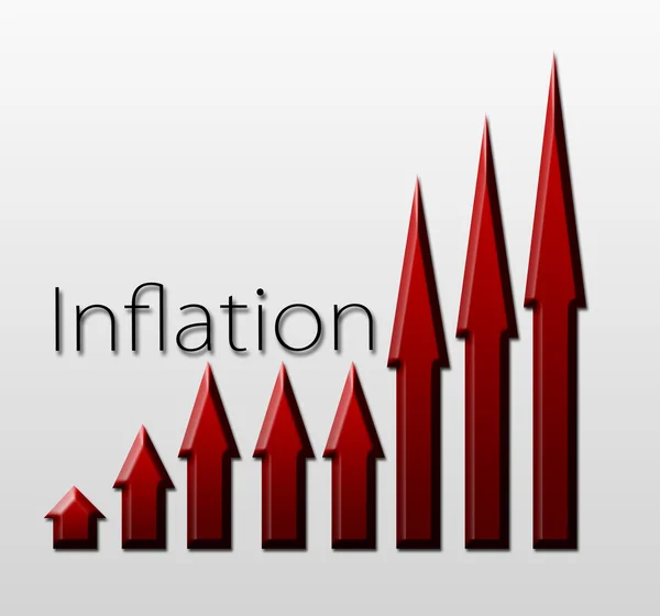 Gráfico que ilustra el crecimiento de la inflación, indicador macroeconómico — Foto de Stock