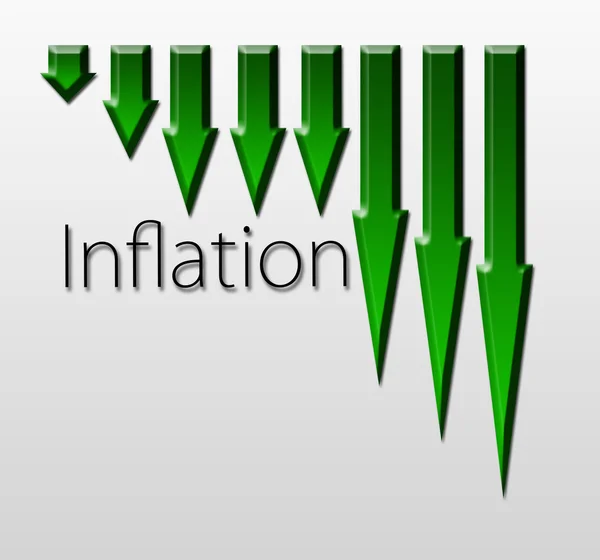 Gráfico que ilustra la caída de la inflación, indicador macroeconómico —  Fotos de Stock