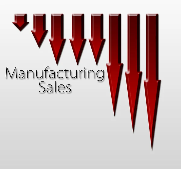 Gráfico que ilustra caída de ventas de fabricación — Foto de Stock