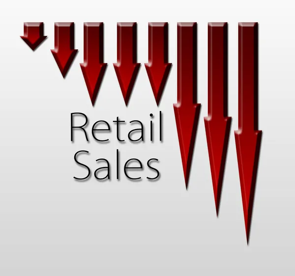 Chart illustrating retail sales drop, macroeconomic indicator — Stock Photo, Image