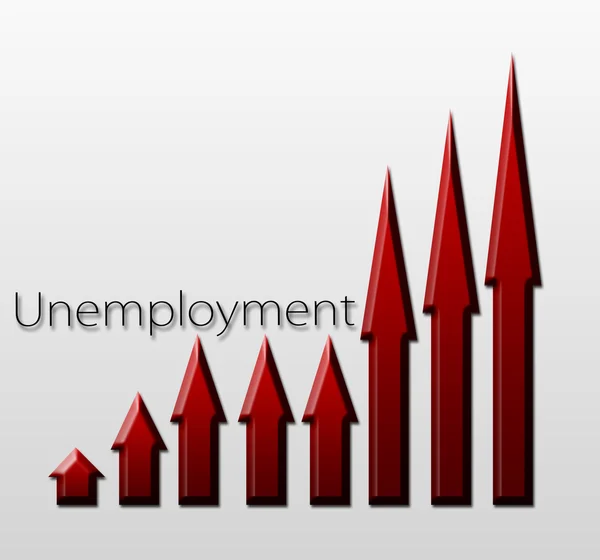 График, иллюстрирующий рост безработицы, макроэкономический индикатор — стоковое фото