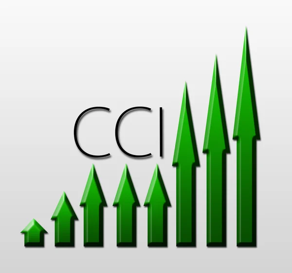 Chart illustrating CCI growth, macroeconomic indicator concept — Stock Photo, Image