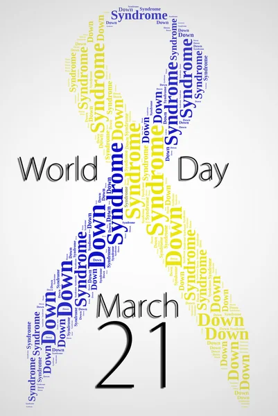 Tag oder Wort Wolke Welt Down-Syndrom Tag bezogen — Stockfoto