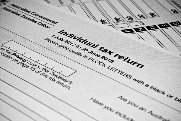 Australian Formulário de declaração de imposto individual — Fotografia de Stock