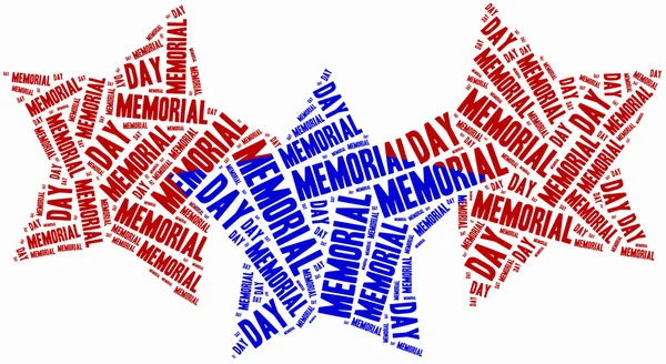 Word cloud memorial day related in shape of stars — Stock Photo, Image