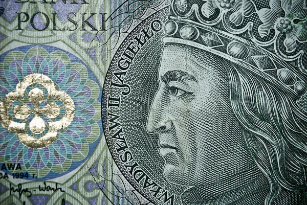 Polskie pieniądze lub banknoty papierowe — Zdjęcie stockowe