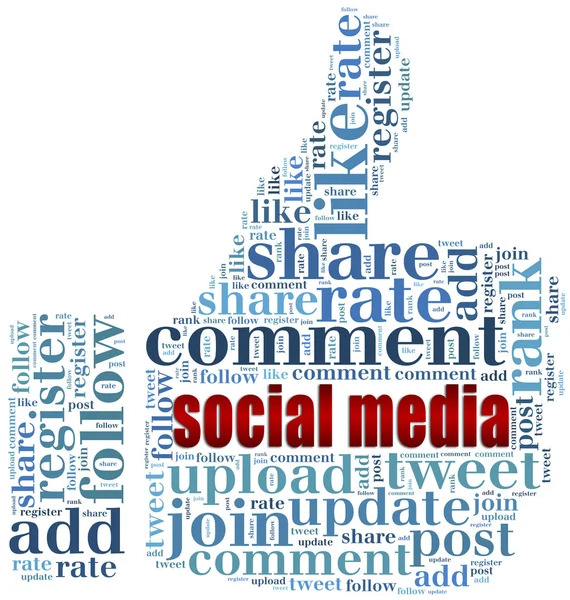 kelime bulutu sosyal medya ile ilgili parmak şeklinde