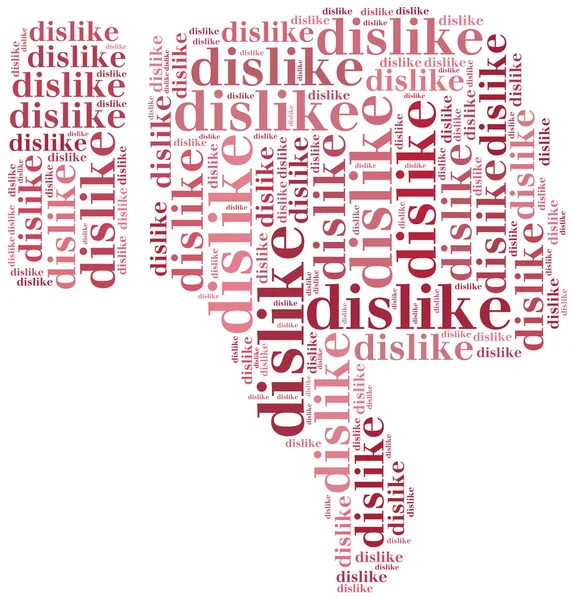 Word cloud social media related in shape of thumb — Stock Photo, Image